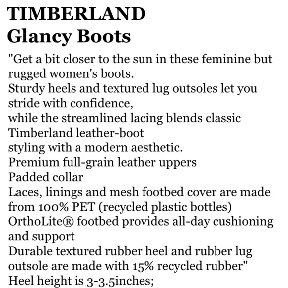 TIMBERLAND A18Z6 Glancy Burgundy Leather Lace-up Heeled Boots Size 7.5 - Picture 16 of 16